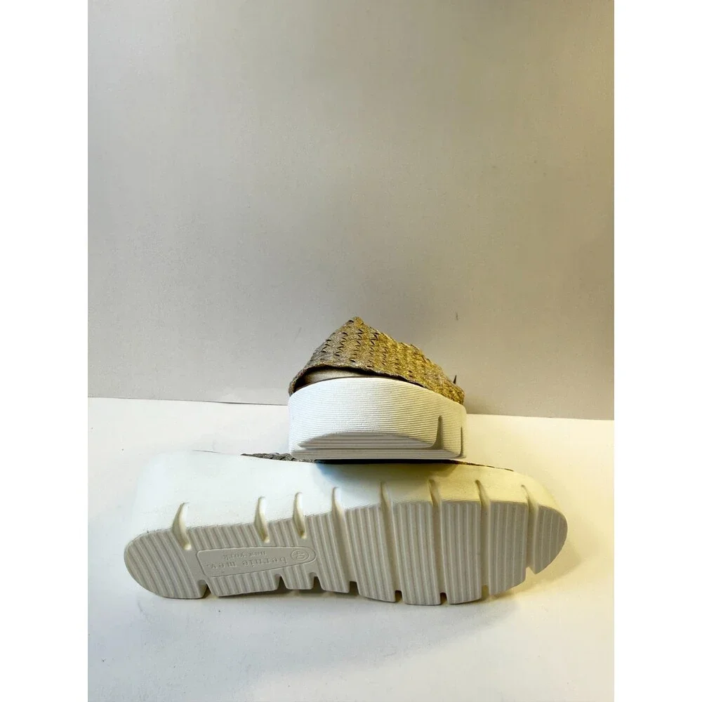 Bernie Mev Womens Wedge Sandals Gold Woven US EU 40 US 9